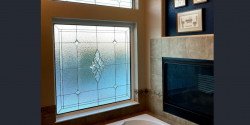 stunning bathroom stained glass kansas city home